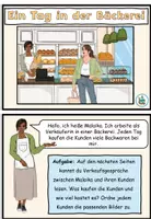Vorschau - selbst erstellte Cliparts/Grafiken - Ein Tag in der Bäckerei - Verkaufsgespräche - Dialoge zuordnen - DaZ / DaF / Deutsch - Seite 3