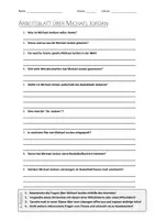 Vorschau - Arbeitsblätter - Lernplakat + AB mit Fragen zum Thema "Michael Jordan" + Lösungsblatt + Infografik - Seite 1