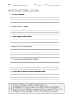 Vorschau - Arbeitsblätter - AB mit Fragen zum Thema "Jubiläum" + Lösungsblatt - Deckblatt