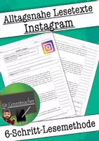 Vorschau - Arbeitsblätter - LESETEXT zum Einüben der 6-Schritt Lesemethode - Instagram - Deckblatt
