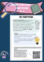Vorschau - Arbeitsblätter - Lineare Funktionen - Punktprobe - Deckblatt