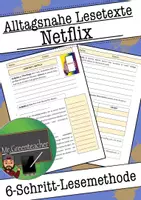 Vorschau - Arbeitsblätter - LESETEXT zum Einüben der 6-Schritt Lesemethode - Netflix - Deckblatt