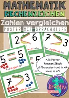 Vorschau - Fördermaterial/Inklusion - Zahlen vergleichen mit größer als, kleiner als, gleich - Deckblatt