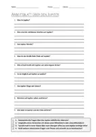 Vorschau - Arbeitsblätter - AB mit Fragen zum Thema "Jupiter" + Lösungsblatt - Deckblatt
