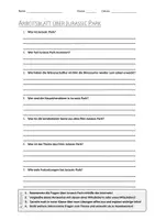 Vorschau - Arbeitsblätter - AB mit Fragen zum Thema "Jurassic Park" + Lösungsblatt - Deckblatt