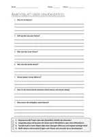 Vorschau - Arbeitsblätter - AB mit Fragen zum Thema "Kaiser" + Lösungsblatt - Deckblatt