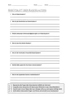 Vorschau - Arbeitsblätter - AB mit Fragen zum Thema "Kaiserslautern" + Lösungsblatt - Deckblatt