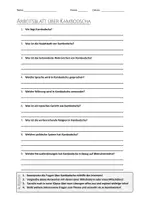 Vorschau - Arbeitsblätter - AB mit Fragen zum Thema "Kambodscha" + Lösungsblatt - Deckblatt