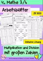 Vorschau - Arbeitsblätter - Multiplikation, Division mit großen Zahlen (Arbeitsblätter) - Deckblatt