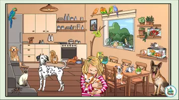 Vista previa - Interactivos - Cuadro de objetos ocultos con estímulos de conversación "Unser kleiner Zoo" Tema Mascotas - Alemán - página 1