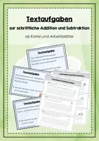 Vorschau - Arbeitsblätter - Textaufgaben: schriftliche Addition & Subtraktion (ZR 10 000) - Deckblatt