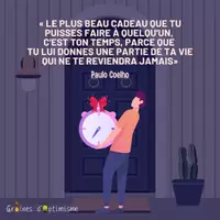 Aperçu - Affichage - Citation illustrée - Paulo Coelho - Donner de son temps - Page de couverture
