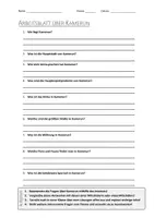 Vorschau - Arbeitsblätter - AB mit Fragen zum Thema "Kamerun" + Lösungsblatt - Deckblatt