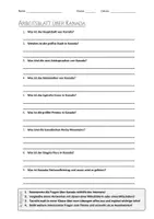 Vorschau - Arbeitsblätter - AB mit Fragen zum Thema "Kanada" + Lösungsblatt + Infografik - Deckblatt