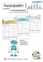 Vorschau - Arbeitsblätter - Preistabellen - 3 Arbeitsblätter - Deckblatt