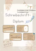 Vorschau - Anderer Materialtyp - Schreibschrift- Diplom Boho-Stil - Grundschule - Deckblatt