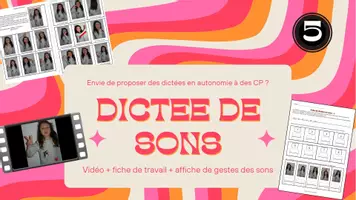 Aperçu - Préparation de séance / Séance complète - dictée de sons "5" en autonomie, pour CP (ou GS) - Page de couverture