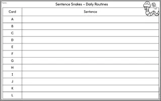 Vorschau - Arbeitsblätter - Sentence Snakes - Daily Routines Edition - Seite 3