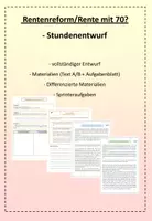 Vorschau - Stundenentwürfe - Rente / Rentenreform / Sozialstaat Deutschland - Stundenentwurf - Deckblatt