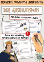 Vorschau - Arbeitsblätter - Der Absolutismus: Doku + Arbeitsblätter / Geschichte fachfremd unterrichten - Deckblatt