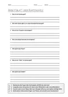 Vorschau - Arbeitsblätter - AB mit Fragen zum Thema "Kartenspiele" + Lösungsblatt - Deckblatt