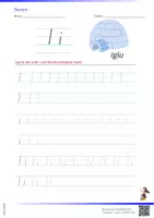 Vorschau - Arbeitsblätter - Buchstabe I,i - schreiben, heraushören, einkreisen und Silbenbögen eintragen - Seite 1