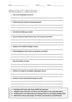 Vorschau - Arbeitsblätter - AB mit Fragen zum Thema "Kenia" + Lösungsblatt + Mindmap + Infografiken - Deckblatt