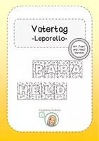 Vorschau - Mal- und Bastelvorlagen - Vatertag Leporello Papa Held - Deckblatt