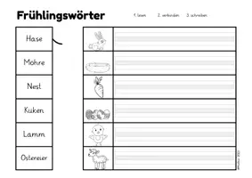 Vorschau - Arbeitsblätter - Deutsch - Frühlingswörter lesen, verbinden, abschreiben - Seite 2
