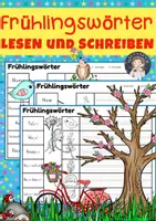 Vorschau - Arbeitsblätter - Deutsch - Frühlingswörter lesen, verbinden, abschreiben - Deckblatt