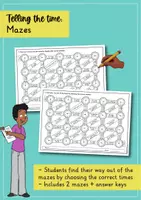 Vorschau - Arbeitsblätter - Telling the time: mazes // Labyrinthe (Englisch) - Seite 1