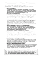 Vorschau - Arbeitsblätter - AB mit Fragen zum Thema "Kindergarten / KITA" + Lösungsblatt - Seite 1