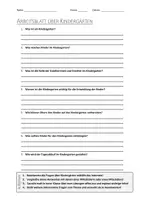 Vorschau - Arbeitsblätter - AB mit Fragen zum Thema "Kindergarten / KITA" + Lösungsblatt - Deckblatt