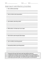 Vorschau - Arbeitsblätter - AB mit Fragen zum Thema "Martin Luther King" + Lösungsblatt + Infografik - Deckblatt