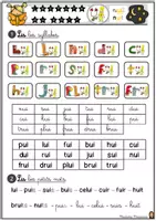 Aperçu - Préparation de séquence / Séquence complète - Fiche de lecture le son ui Marie Milo - Page 1