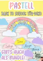 Vorschau - Poster - Tür Deko: DAS SIND WIR in Pastell Regenbogen 😍 / Klassenraum Deko Pastell - Deckblatt