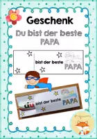Vorschau - Mal- und Bastelvorlagen - Geschenk zum Vatertag (Du bist der beste Papa) - Deckblatt