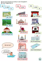 Aperçu - Feuilles d'exercices - "Wo bist du?" Prépositions et articles au datif - Lieux dans la ville - Francais - Page 2