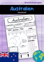 Vorschau - Arbeitsblätter - Steckbrief Australien - Deckblatt