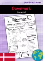 Vorschau - Arbeitsblätter - Steckbrief Dänemark - Deckblatt