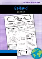 Vorschau - Arbeitsblätter - Steckbrief Estland - Deckblatt