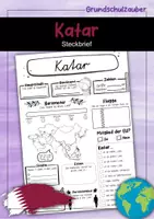 Vorschau - Arbeitsblätter - Steckbrief Katar - Deckblatt