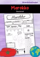 Vorschau - Arbeitsblätter - Steckbrief Marokko - Deckblatt