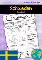 Vorschau - Arbeitsblätter - Steckbrief Schweden - Deckblatt