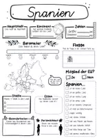 Vorschau - Arbeitsblätter - Steckbrief Spanien - Seite 1