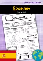 Vorschau - Arbeitsblätter - Steckbrief Spanien - Deckblatt