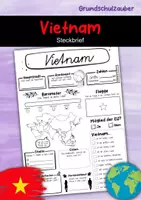 Vorschau - Arbeitsblätter - Steckbrief Vietnam - Deckblatt