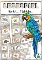 Vorschau - Spiele - Lesespiel "Haustiere" unbestimmte Artikel im Akkusativ - DaZ / DaF / Deutsch - Deckblatt
