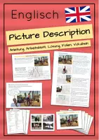 Vorschau - Arbeitsblätter - Picture Description / Bildbeschreibung im Englischen - Deckblatt