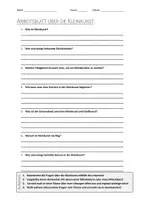 Vorschau - Arbeitsblätter - AB mit Fragen zum Thema "Kleinkunst" + Lösungsblatt - Deckblatt